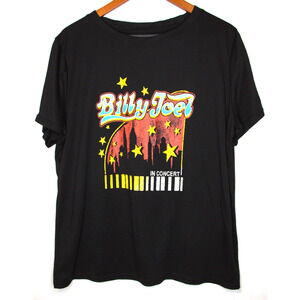 Billy Joel T-Shirt Black Stars In Concert XL Short Sleeve Rock Band